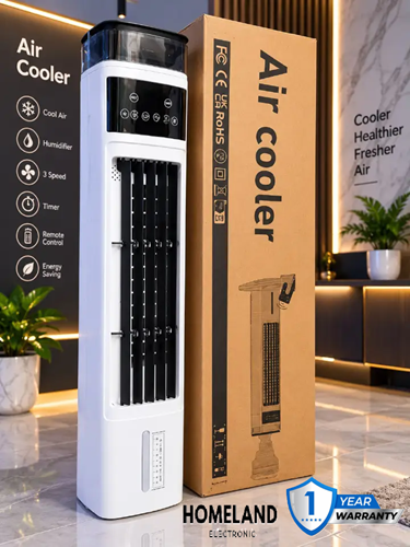 STARWORTH Tower Air Cooler - Powerful cooling airflow for refreshing comfort, Water-based cooling and humidification, Multiple fan-speed settings for adjustable airflow. 1 YEAR WARRANTY.