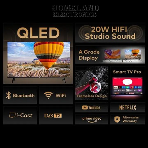 VITRON 32 INCH Smart Android TV 16 Digital QLED TV BLUETOOTH ENABLED HTC3288QS FRAMELESS Inbuilt Decoder Inbuilt WIFI Netflix YouTube App store 2*USB 3*HDMI Ports ICAST VITRON TV Vitron32+8 FREE GIFTS (Copy)