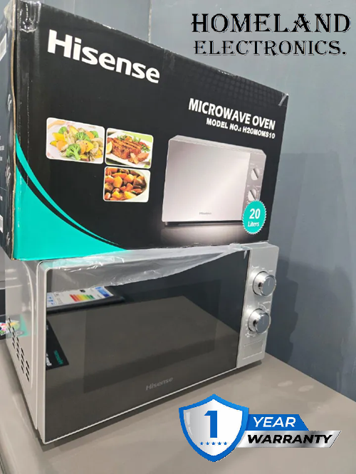 HISENSE 20L Manual Microwave Oven SILVER – Reheat, Defrost, Adjustable Power & 1 Year Warranty