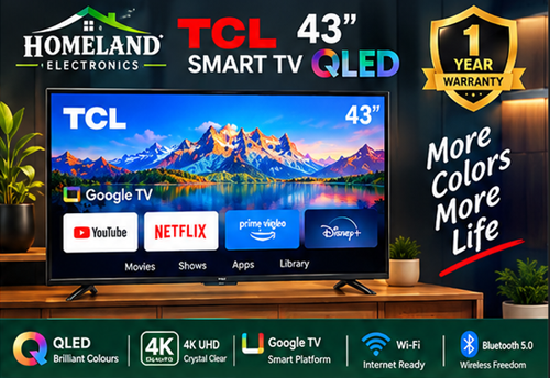 Experience Stunning Clarity with the TCL 43 Inch QLED Smart TV – Your Window to Immersive Entertainment