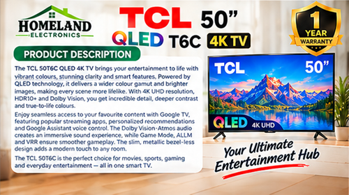 Unleash Your Home Entertainment with the TCL 50" QLED Smart TV