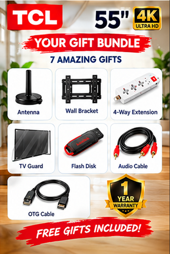 TCL 55 Inch 4K Google TV – HDR, Dolby Audio & Voice Control