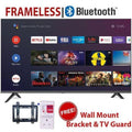 32" Inch Bluetooth Enabled Frameless Smart Android TV Netflix and YouTube Appstore+FREE TV Guard+Bracket and One Year Warranty