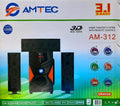 AM-312 3.1 CH  BT/USB/SD/FM Multimedia Speaker System Subwoofer  Sound Woofer