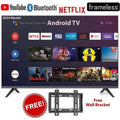 HTC3200S,32"inch Framelss BLUEOOTH ENABLED Television Smart Android TV,Netflix,Youtube (1 YEAR WARRANTY)+FREEBRACKET