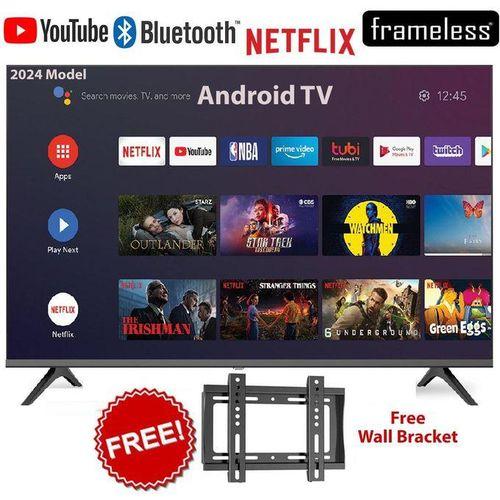 HTC3200S,32"inch Framelss BLUEOOTH ENABLED Television Smart Android TV,Netflix,Youtube (1 YEAR WARRANTY)+FREEBRACKET