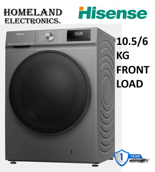 10.5/6KG Front Load Wash & Dry Washing Machine,Advanced inverter motor, Multiple wash + dry programs, Quick wash + quick dry, LED digital display,Child lock safety feature, 1 YEAR WARRANTY.
