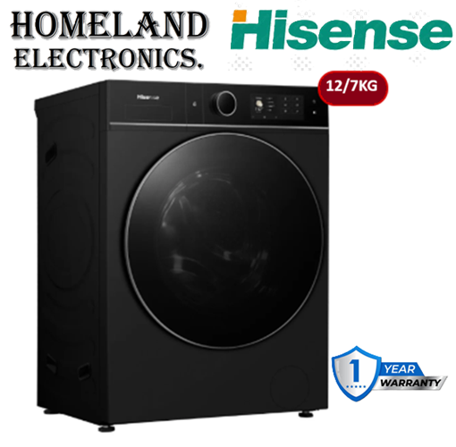 12Kg Wash & 7 kg Dry Front Load Washing Machine, quick wash and a steam refresh option, auto dosing function, water-proof & rust proof full plastic body new box type lint 1 year warranty.