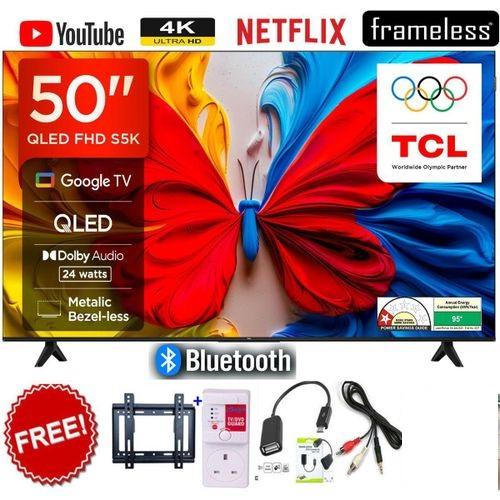 50" S5K QLED Smart Google TV, Full HD 2K, HDR10, Dolby Audio, Google TV, Google Cast, Wi-Fi + Bluetooth, Game Mode, Slim Bezel-Less Design, 1 Year Warranty