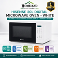 20L Microwave Oven White – Compact Microwave with Reheat, Defrost & Adjustable Power