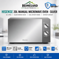 20L Manual Microwave Oven SILVER – Reheat, Defrost, Adjustable Power & 1 Year Warranty