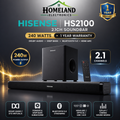 HS2100 240W 2.1CH Soundbar with Wireless Subwoofer – Dolby Audio, DTS Virtual:X & Bluetooth 5.3