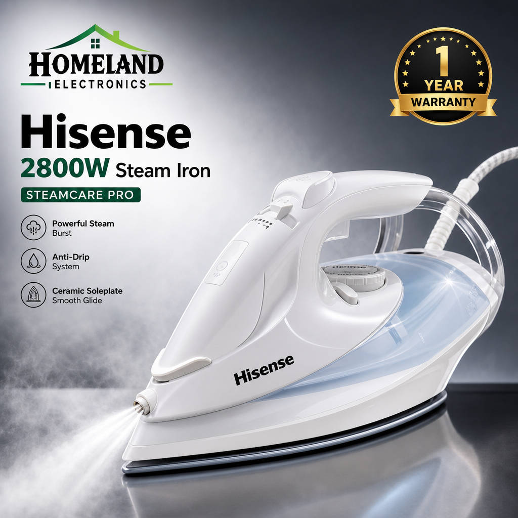 H28SIWES1 SteamCare Pro 2800W Steam Iron – Ceramic XL Soleplate, 250g/min Steam Boost & Anti-Drip