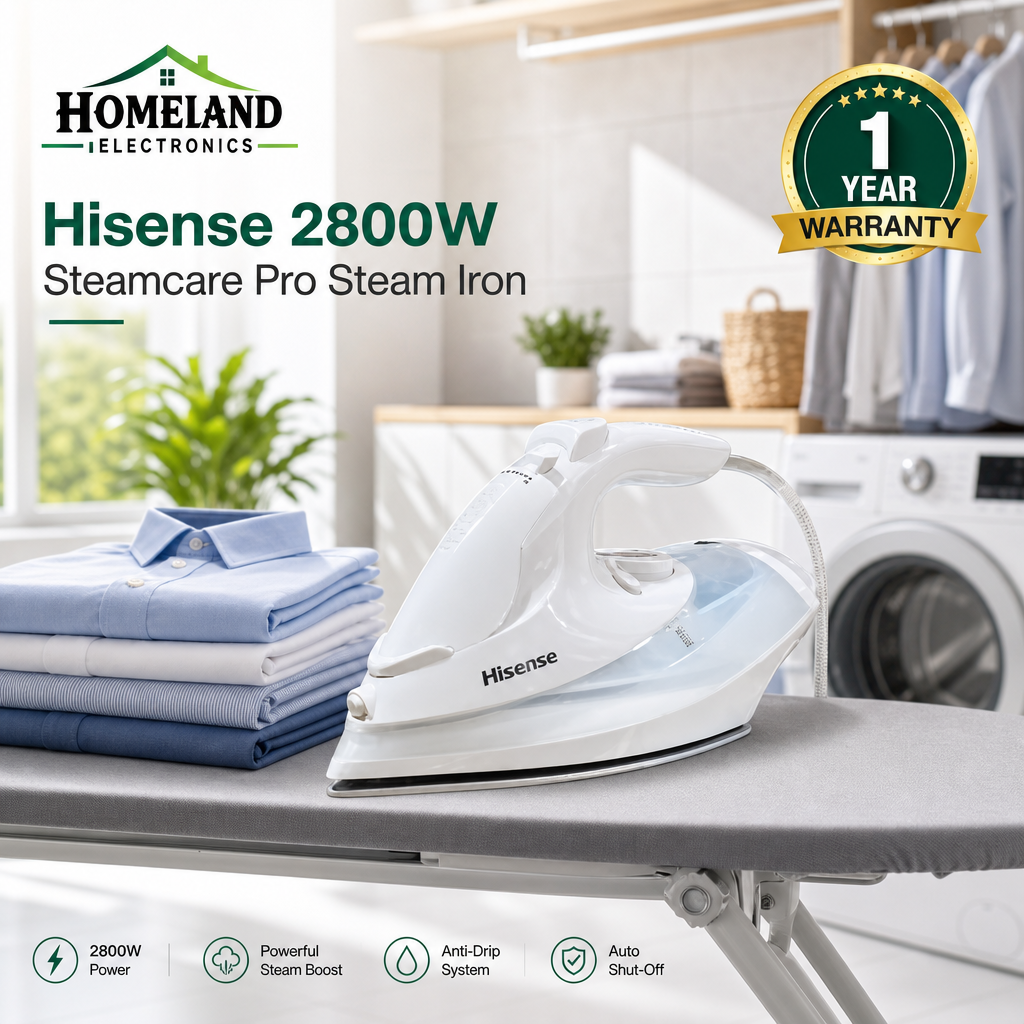 H28SIWES1 SteamCare Pro 2800W Steam Iron – Ceramic XL Soleplate, 250g/min Steam Boost & Anti-Drip