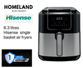 HISENSE 6.3 LITRES TOUCH CONTROL AIR FYER,8 PRESET MENU 1 YEARS WARRANTY